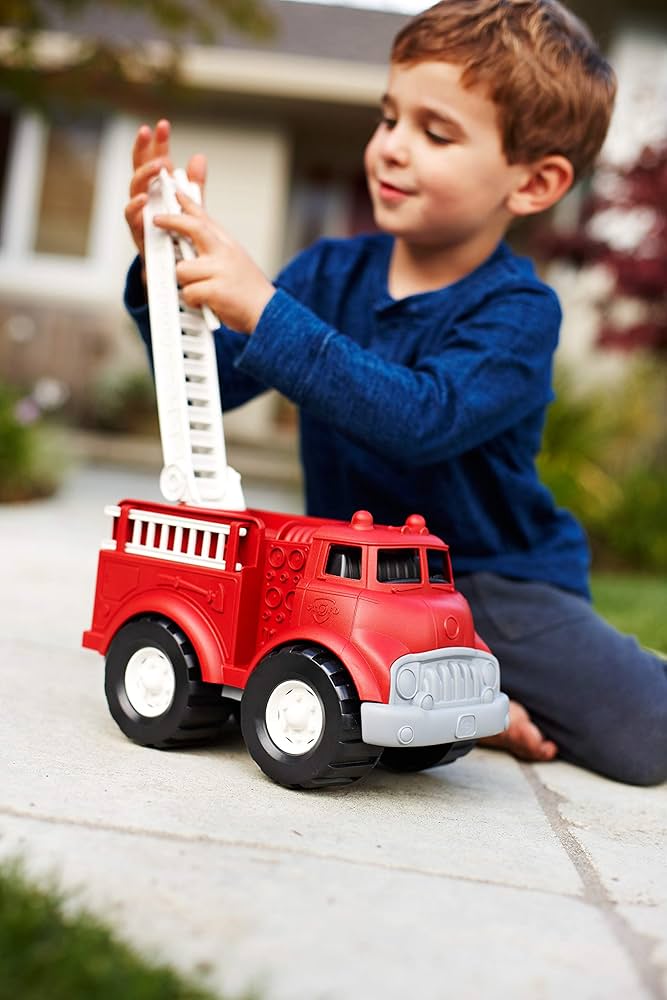 Amazon.co.jp: Green Toys 消防車 レッド&フラットベッド レース